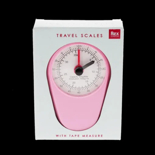 Travel scales with tape measure - Pink