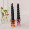 Twisted candles (pack of 2) - Dark grey