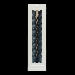 Twisted candles (pack of 2) - Dark grey