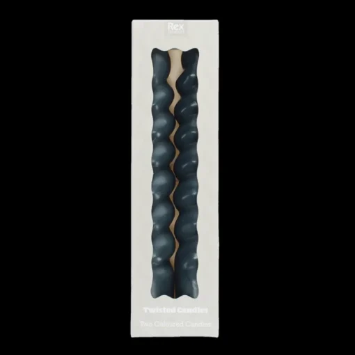 Twisted candles (pack of 2) - Dark grey