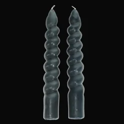 Twisted candles (pack of 2) - Dark grey