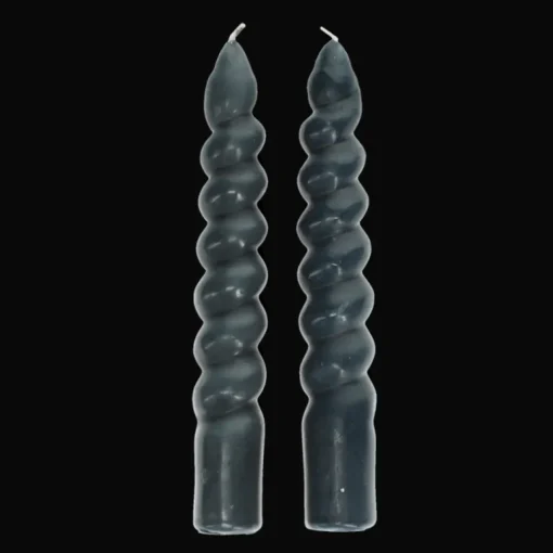 Twisted candles (pack of 2) - Dark grey