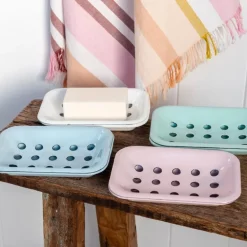 Two-part enamel soap dish - White