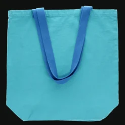 Two-tone cotton tote bag - Aqua blue