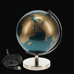 USB world globe light (14.2cm) - Blue and gold