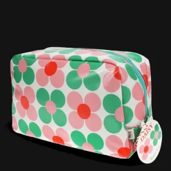 Wash bag - Pink and green Daisy