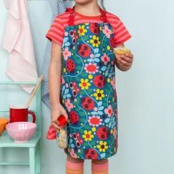 Wipeable cotton children's apron - Ladybird