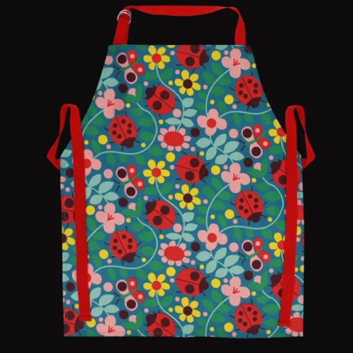 Wipeable cotton children's apron - Ladybird