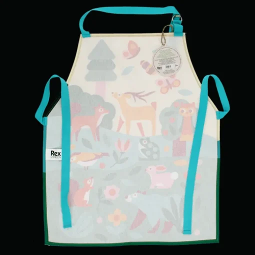 Wipeable cotton children's apron - Woodland