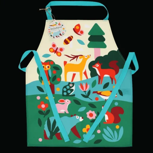 Wipeable cotton children's apron - Woodland