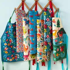Wipeable cotton children's apron - Woodland