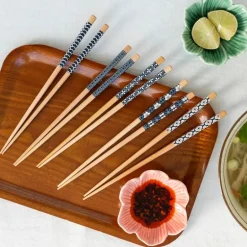 Wooden chopsticks (pack of 5 pairs) - Wagara patterns