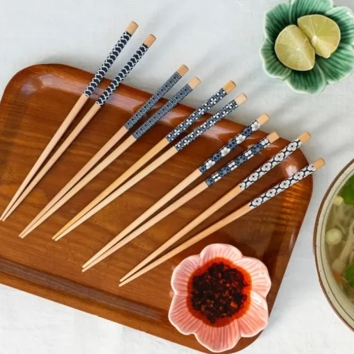 Wooden chopsticks (pack of 5 pairs) - Wagara patterns