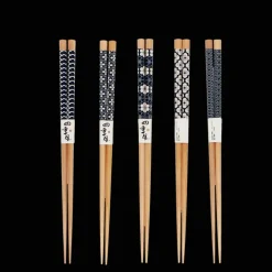 Wooden chopsticks (pack of 5 pairs) - Wagara patterns