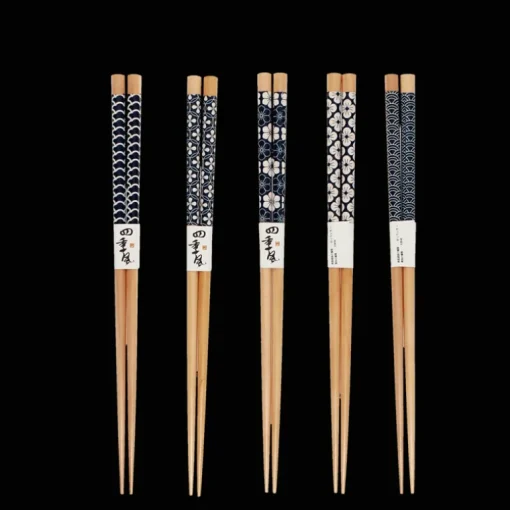 Wooden chopsticks (pack of 5 pairs) - Wagara patterns