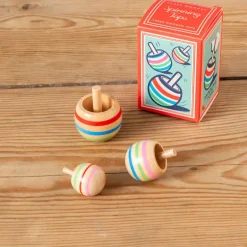 Wooden spinning tops (set of 3)