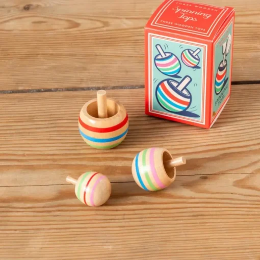 Wooden spinning tops (set of 3)