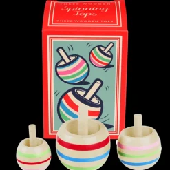 Wooden spinning tops (set of 3)
