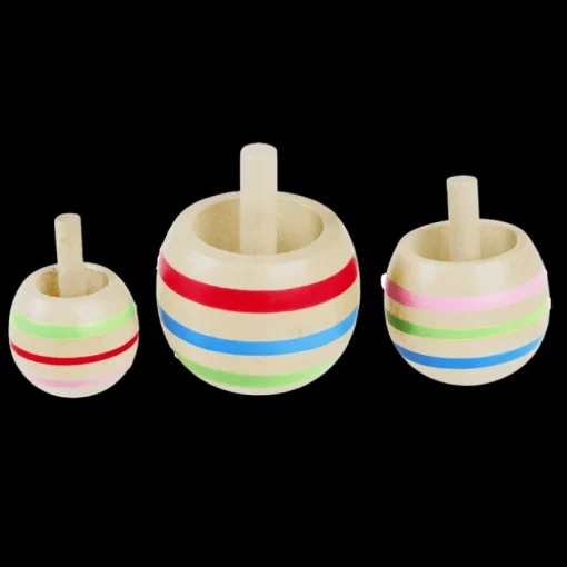 Wooden spinning tops (set of 3)