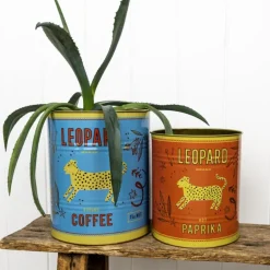 XL storage tins (set of 2) - Leopard