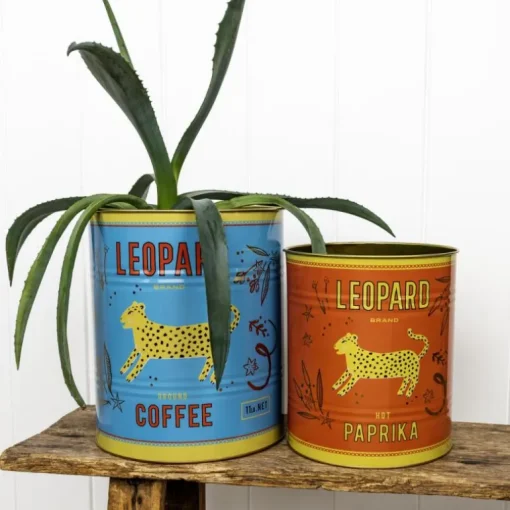 XL storage tins (set of 2) - Leopard