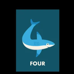 Birthday card - Shark FOUR