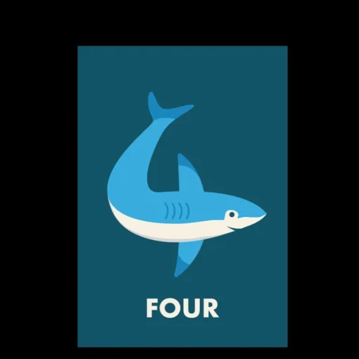 Birthday card - Shark FOUR