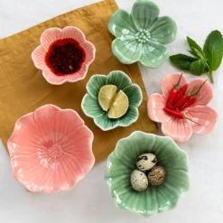 Ceramic flower dish 11cm - Pink