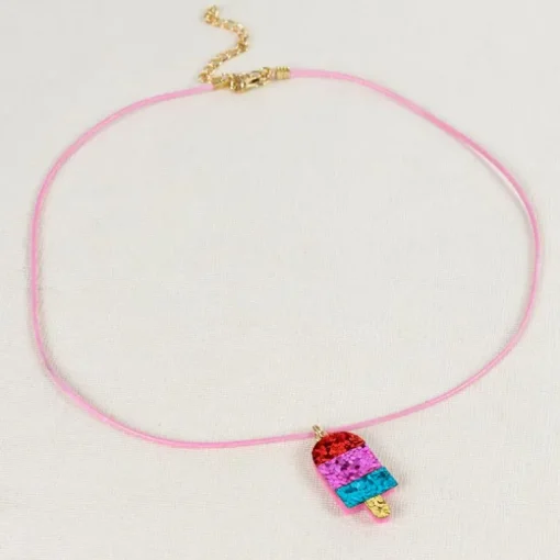Children's glitter necklace - Ice lolly