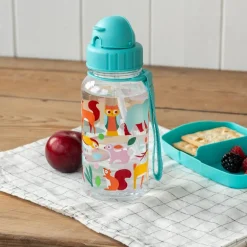 Children's water bottle with straw 500ml - Woodland