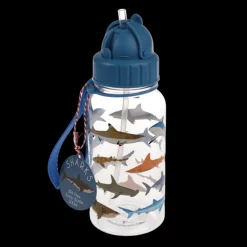 Children's water bottle with straw 500ml - Sharks