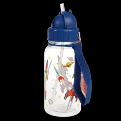 Children's water bottle with straw 500ml - Space Age clear