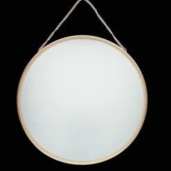 Circular hanging mirror (29cm) - Gold tone