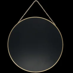 Circular hanging mirror (29cm) - Gold tone