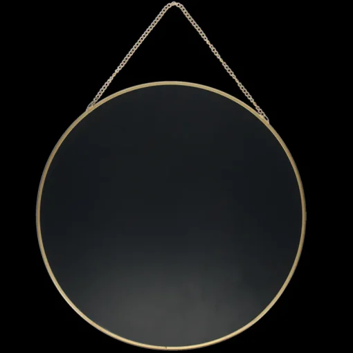 Circular hanging mirror (29cm) - Gold tone