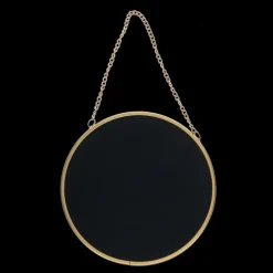 Circular hanging mirror (15.5cm) - Gold tone