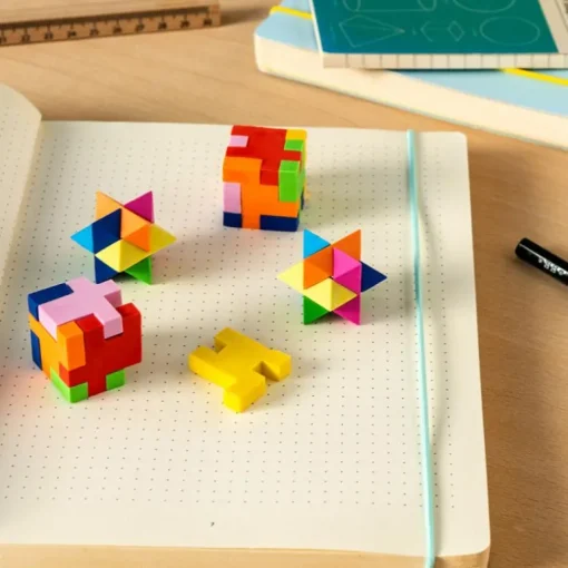 3D puzzle erasers (set of 4) - Wild Bear