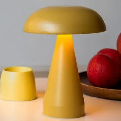 Dimmable mushroom touch lamp - Mustard yellow