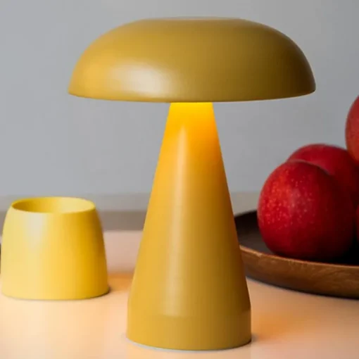 Dimmable mushroom touch lamp - Mustard yellow