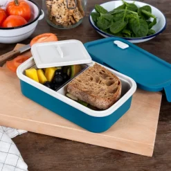 Double wall lunch box with divider - Blue
