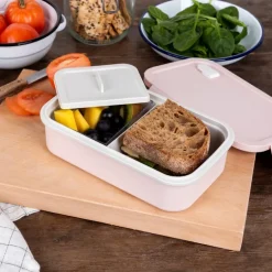 Double wall lunch box with divider - Pink