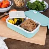 Double wall lunch box with divider - Pale blue