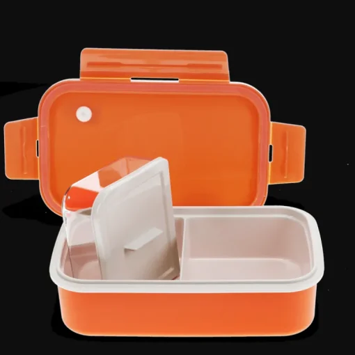 Double wall lunch box with divider - Orange