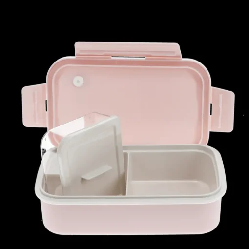 Double wall lunch box with divider - Pink