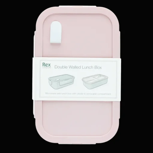Double wall lunch box with divider - Pink