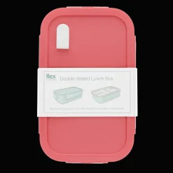Double wall lunch box with divider - Rose pink