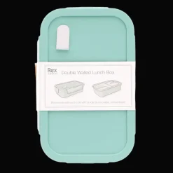 Double wall lunch box with divider - Pale blue