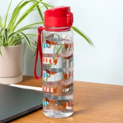 Drinks bottle with push button lid 700ml - Sausage Dog