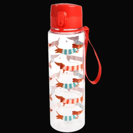 Drinks bottle with push button lid 700ml - Sausage Dog