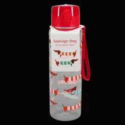 Drinks bottle with push button lid 700ml - Sausage Dog